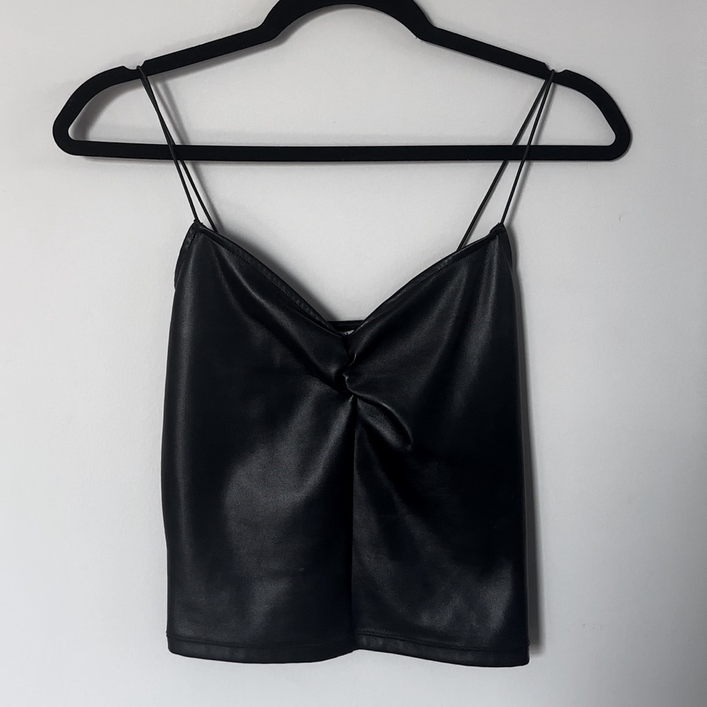 Small HeartLoom Pleather Cami with Scoop Neck